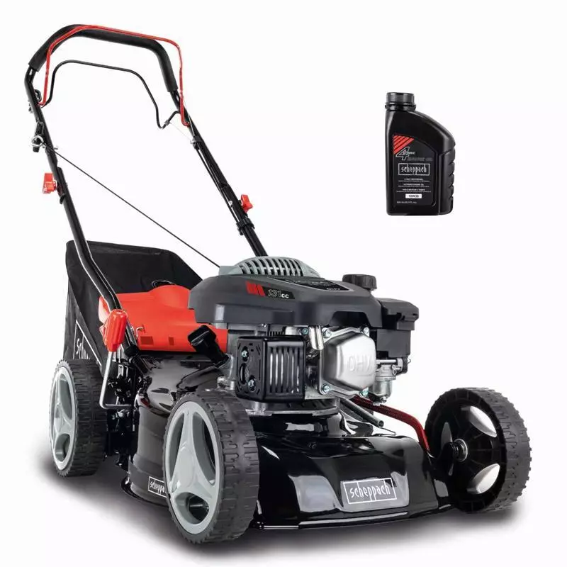 Scheppach - Βενζινοκίνητη χλοοκοπτική μηχανή RM420A 3.3PS με πλάτος κίνησης 42cm + λάδι