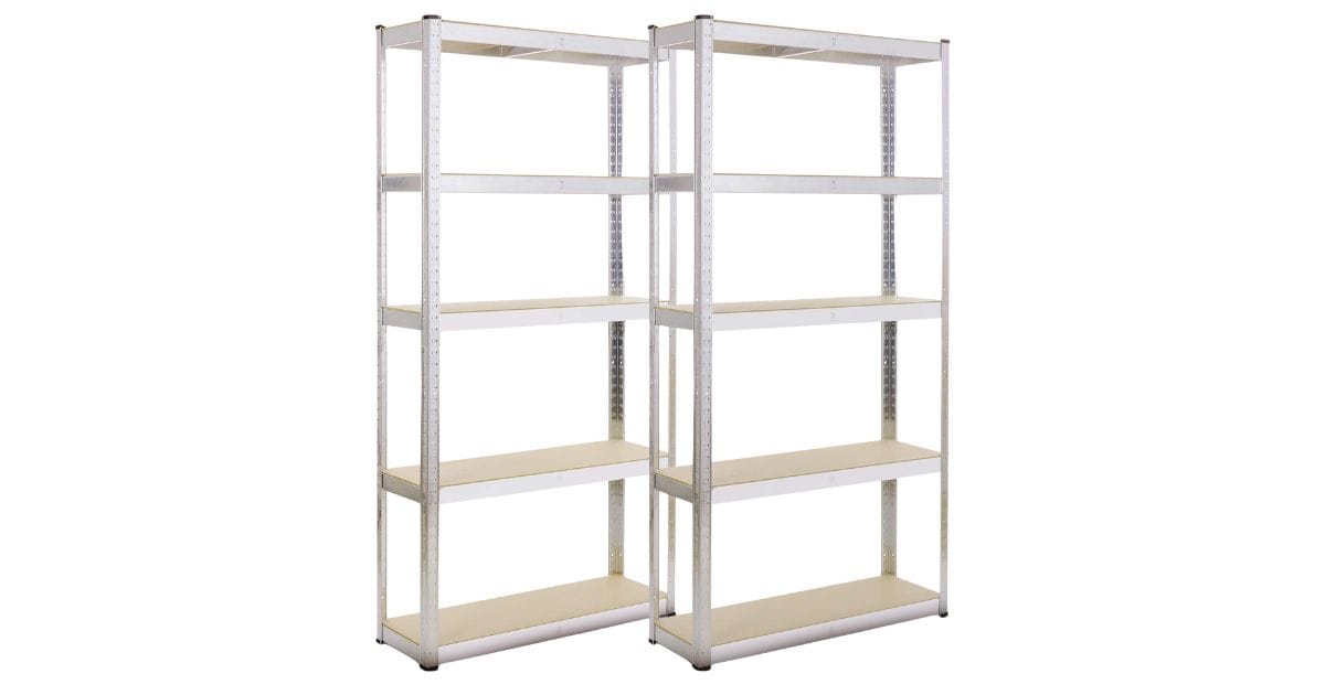 AREBOS Σετ 2x Ράφια Βαρέως Τύπου 180 x 90 x 40 cm – Φορτίο έως 875 kg