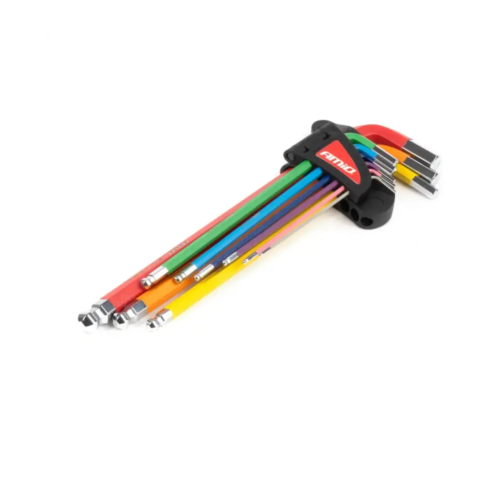 Amio Κλειδιά Allen Εξάγωνα Ατσάλι S2 Διαφορά Μεγέθη Διαφορά Χρώματα XL - 9 Τεμ