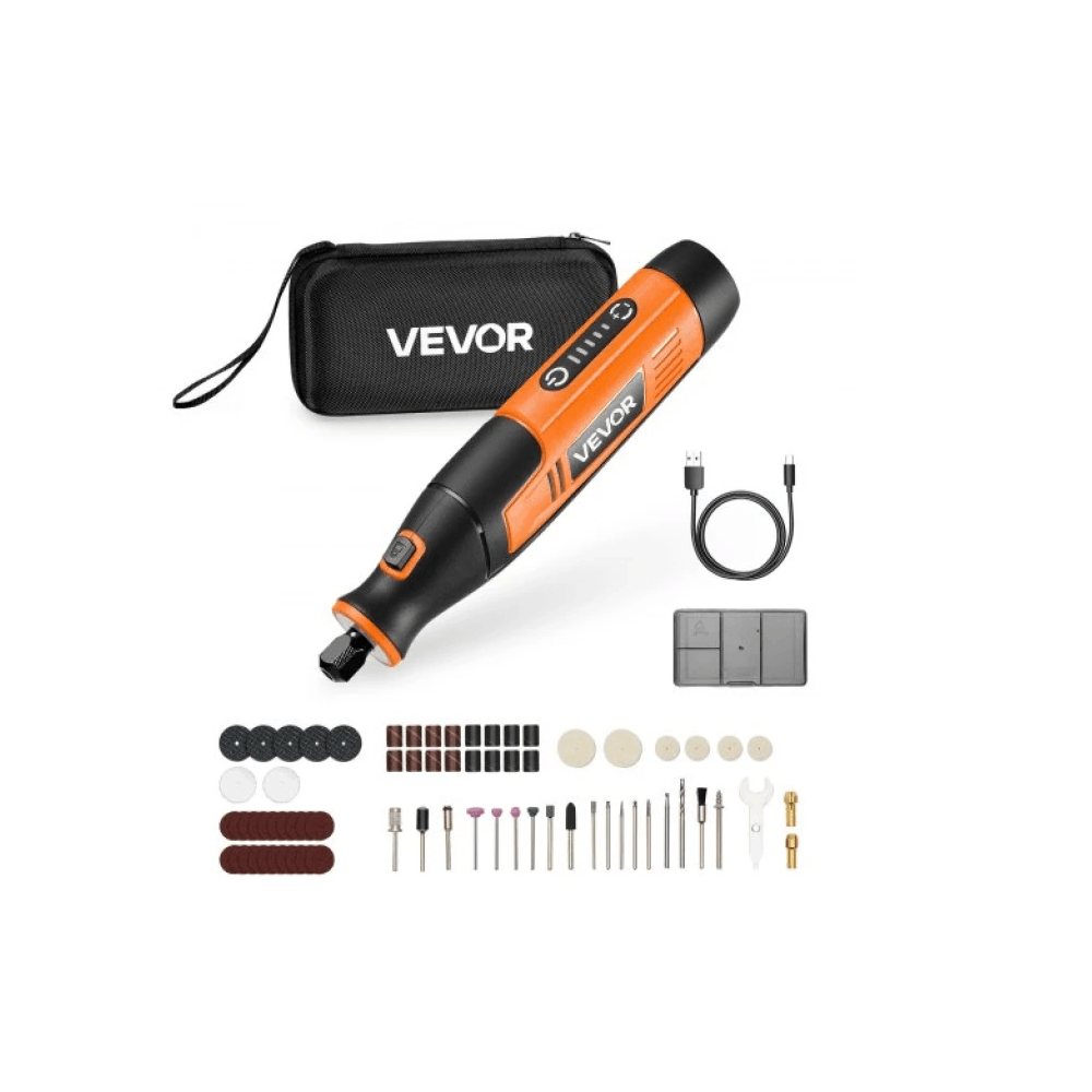 Περιστροφικό Πολυεργαλείο Vevor 4V, 73 Εξαρτήματα, Dc4v, 5 Διαβαθμίσεις Ταχύτητας (7000-20000 Rpm), Διαστάσεις: 162 X 35 X 40 mm